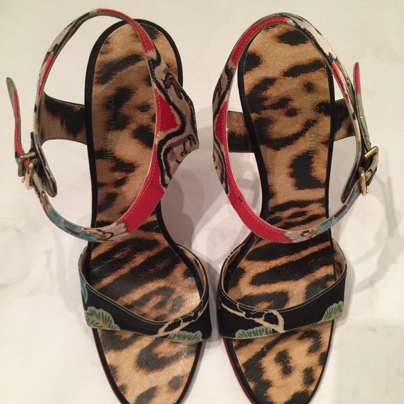 SOLD,Roberto Cavalli Satin Ankle Strap Heel - Picture 2 of 8